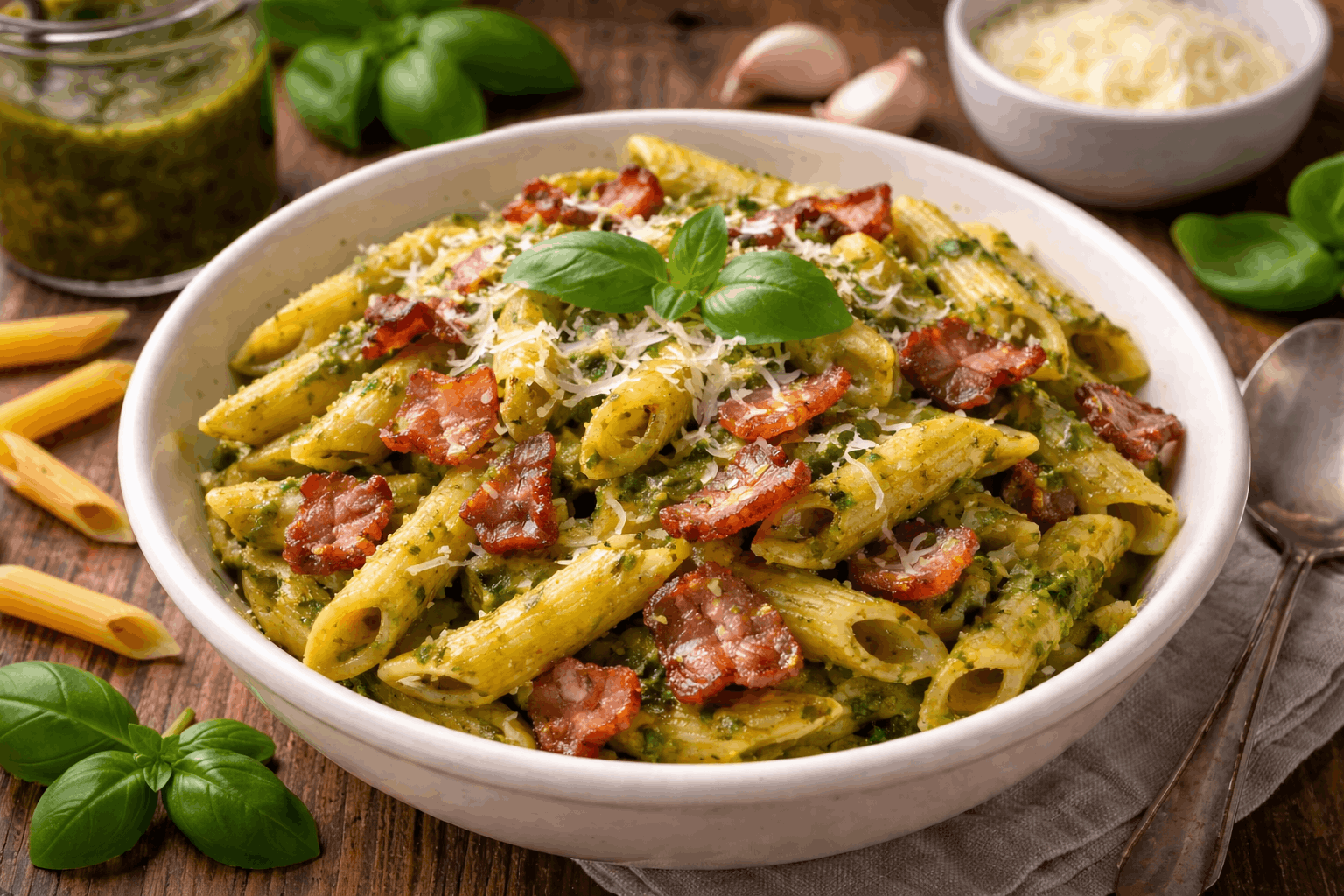 Pestopasta peekoniga